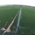 Aerial view 420m centre pivot applying 18mm in 24 hrs.